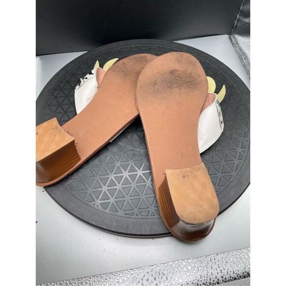 Vintage BOB BAKER Rare Retro Palm Tree Thong Leather Sandal Women’s Sz 7.5AA Y2K - Picture 8 of 11